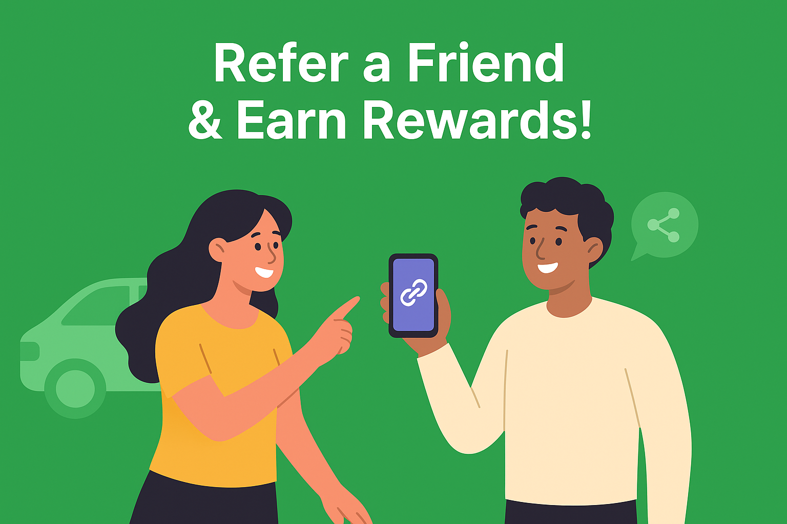 Cartoon illustration of referral program